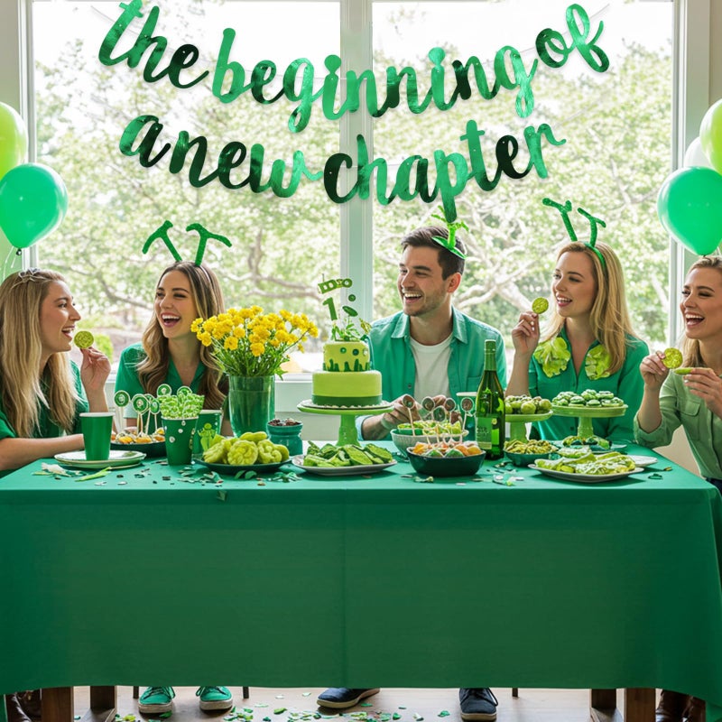 بيشيدا BEISHIDA باللون الأخضر على الوجهين، بداية لافتة فصل جديد، كتاب وداع تحت عنوان حفلة الانتقال لمنزل جديد، زينة تهانينا، إكليل تقاعد لحفلات التخرج، لافتة تخرج 2025 - Image 5